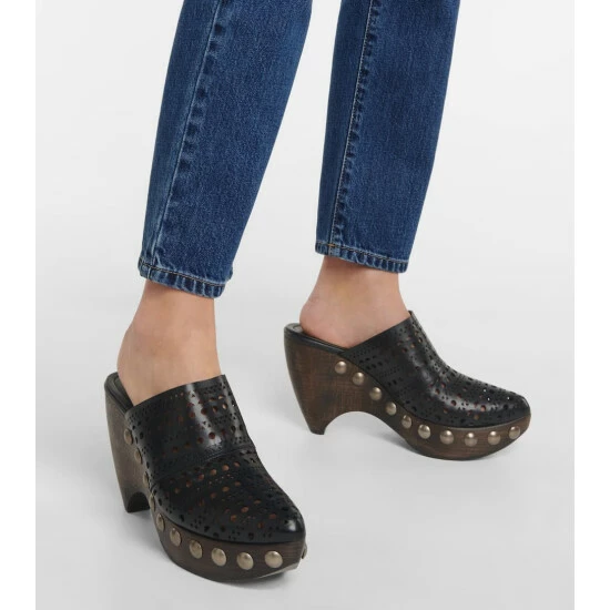 Alaïa Le Sabot Leather Mules - Image 3