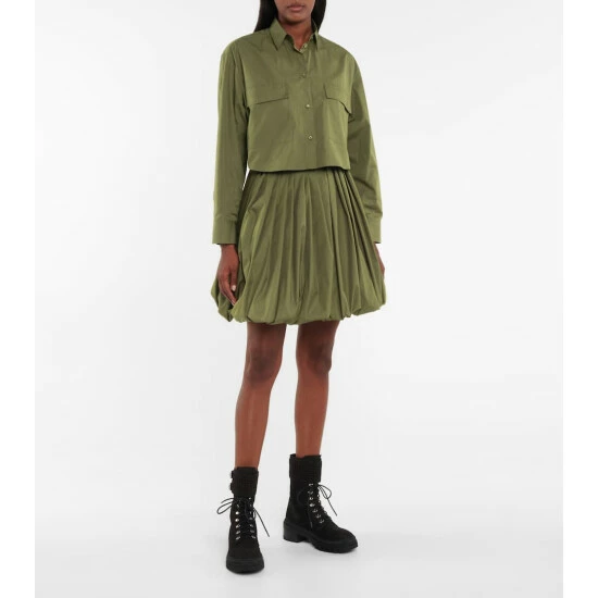 Alaïa Cotton-blend Poplin Miniskirt