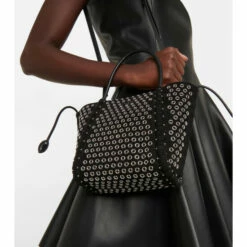 Alaïa Le Hinge Mini Studded Leather Tote