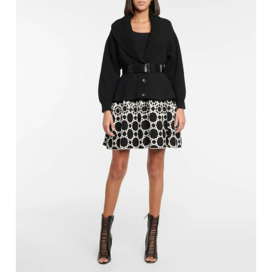 Alaïa Wool And Cashmere Peplum Cardigan