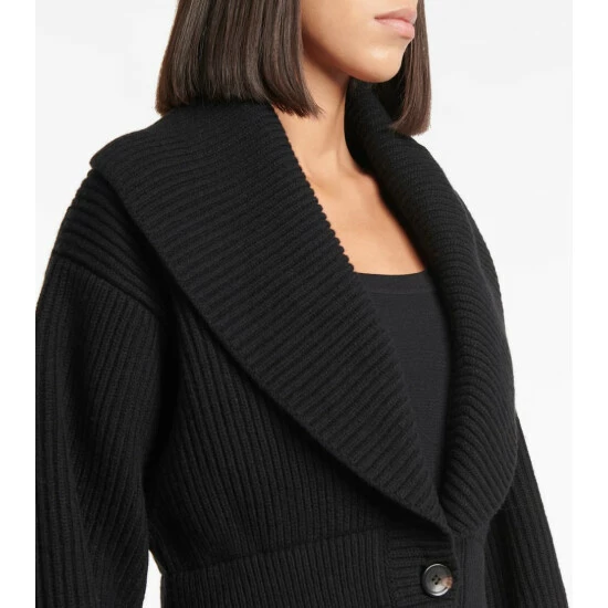 Alaïa Wool And Cashmere Peplum Cardigan - Image 3
