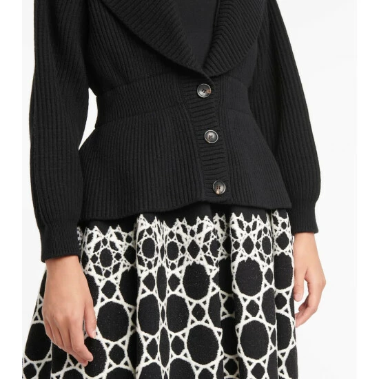 Alaïa Wool And Cashmere Peplum Cardigan - Image 4