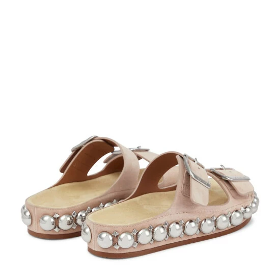 Alaïa Bombe Embellished Suede Slides - Image 2