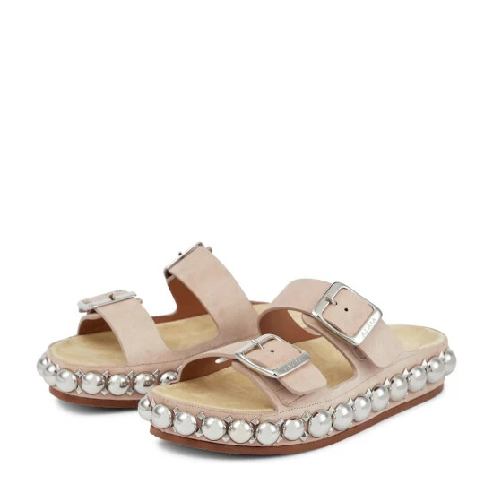 Alaïa Bombe Embellished Suede Slides - Image 4