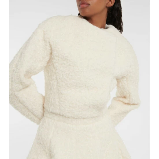 Alaïa Cropped Alpaca And Cotton Jacket - Image 5