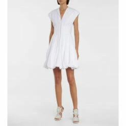 Alaïa Cotton-blend Pleated Minidress