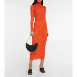 Alaïa Lace Turtleneck Maxi Dress