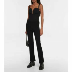 Alaïa Ribbed-knit Straight-leg Pants