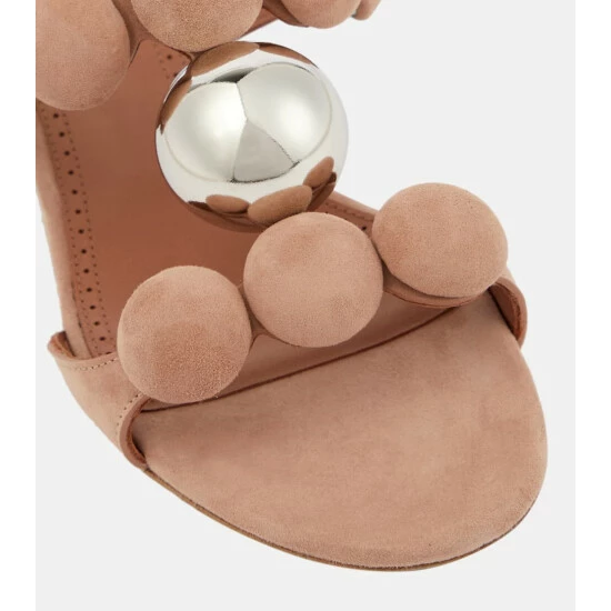 Alaïa Bombe Embellished Suede Sandals - Image 5