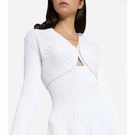 Alaïa Compact-knit Cropped Cardigan - Image 3