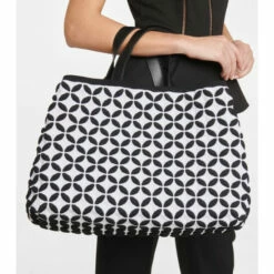 Alaïa Leather-trimmed Jacquard Knit Tote