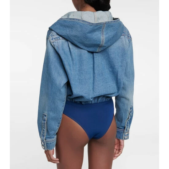 Alaïa Hooded Denim Bodysuit - Image 2