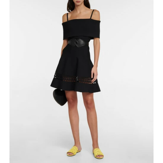 Alaïa Laser-cut Suede Sandals