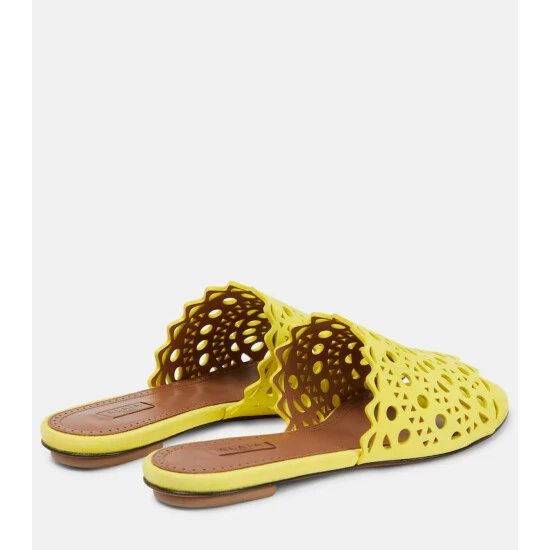 Alaïa Laser-cut Suede Sandals - Image 2