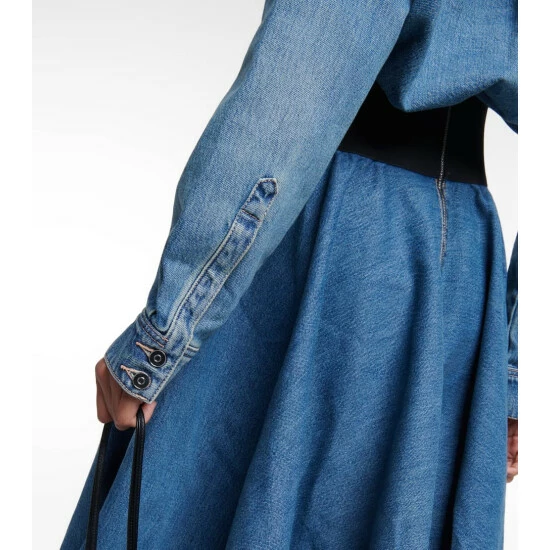 Alaïa Hooded Denim Bodysuit - Image 4