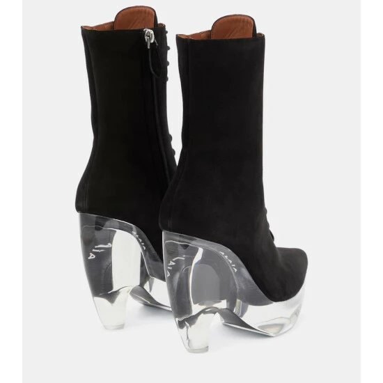 Alaïa Suede Lace-up Platform Boots - Image 2