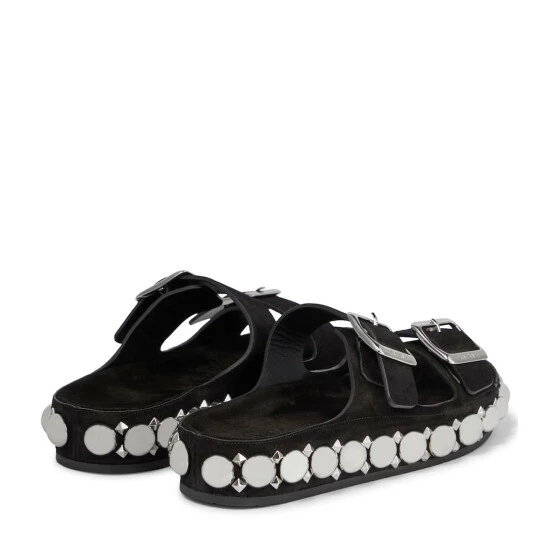 Alaïa Bombe Embellished Suede Slides - Image 2