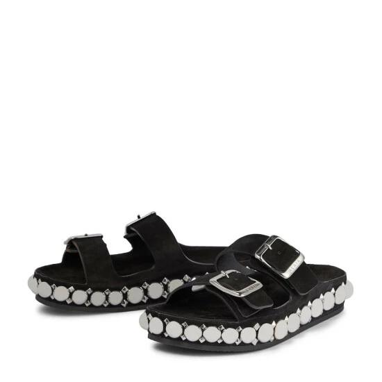 Alaïa Bombe Embellished Suede Slides - Image 4