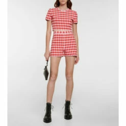 Alaïa High-rise Checked Shorts