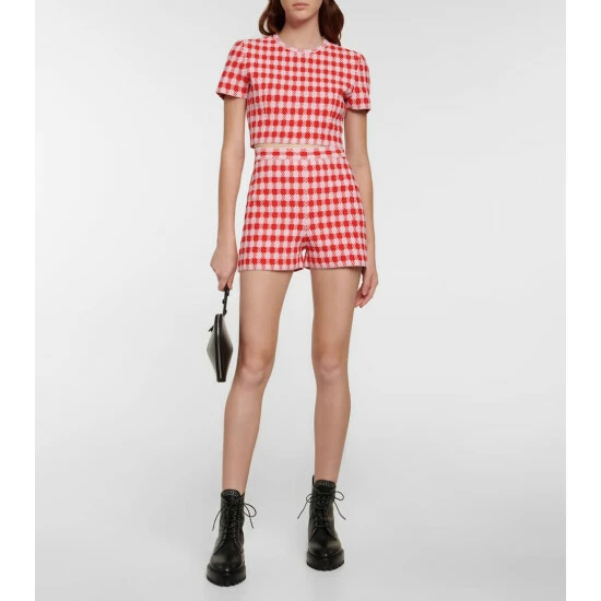 Alaïa High-rise Checked Shorts