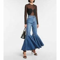 Alaïa Crinoline High-rise Flared Jeans