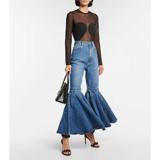Alaïa Crinoline High-rise Flared Jeans
