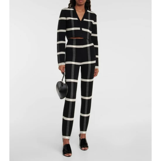 Alaïa Checked Wool-blend Cardigan