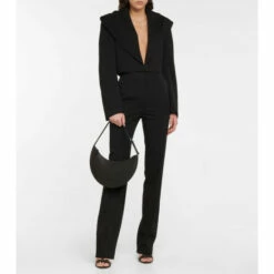Alaïa Hooded Cropped Twill Blazer