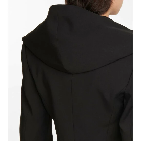 Alaïa Hooded Cropped Twill Blazer - Image 4