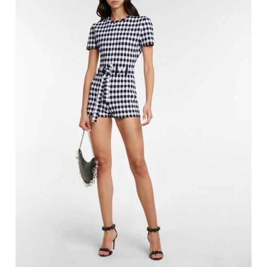Alaïa Checked Jacquard Playsuit