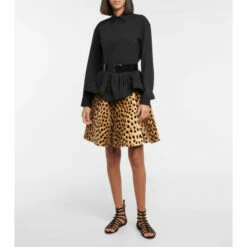 Alaïa Cheetah-print Velvet Miniskirt