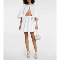 Alaïa High-rise Cutout Cotton Miniskirt