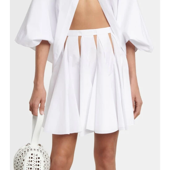Alaïa High-rise Cutout Cotton Miniskirt - Image 3