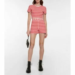 Alaïa Houndstooth Cropped Top