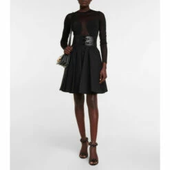 Alaïa Belted Cotton Skirt