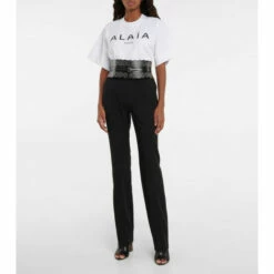 Alaïa Logo Cotton Jersey Bodysuit