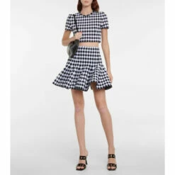 Alaïa Checked Miniskirt