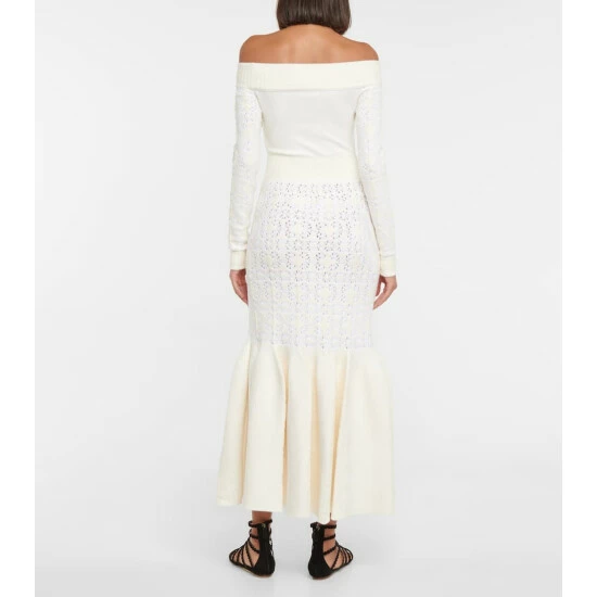 Alaïa Off-shoulder Velvet-trimmed Maxi Dress - Image 2