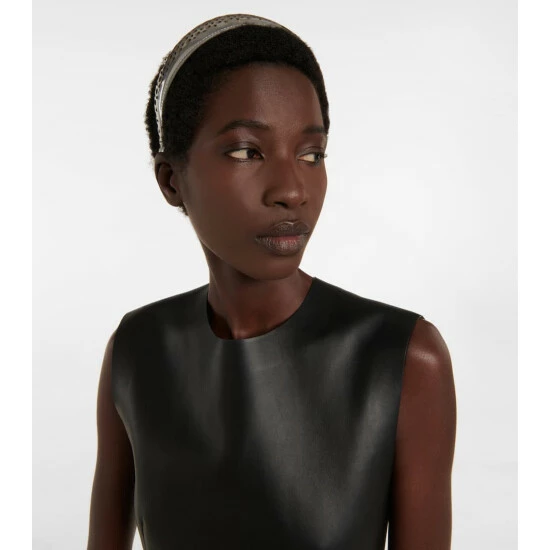Alaïa Perforated Leather Headband