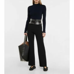 Alaïa Ribbed-knit Wool-blend Top