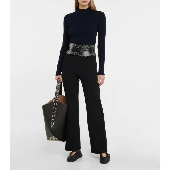 Alaïa Ribbed-knit Wool-blend Top