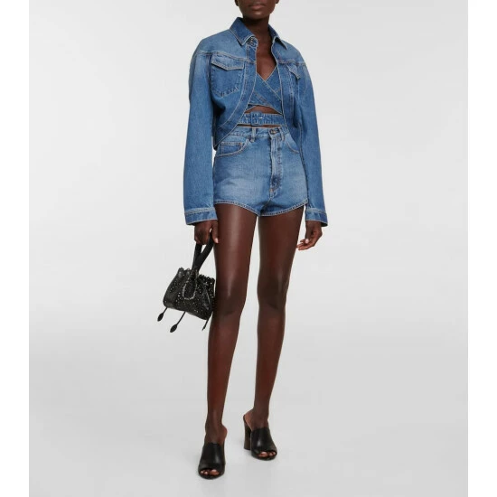 Alaïa High-rise Denim Shorts