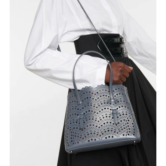 Alaïa Le Mina 25 Medium Vienne Wave Leather Tote Bag