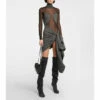 Alaïa Mesh And Wool Draped Minidress