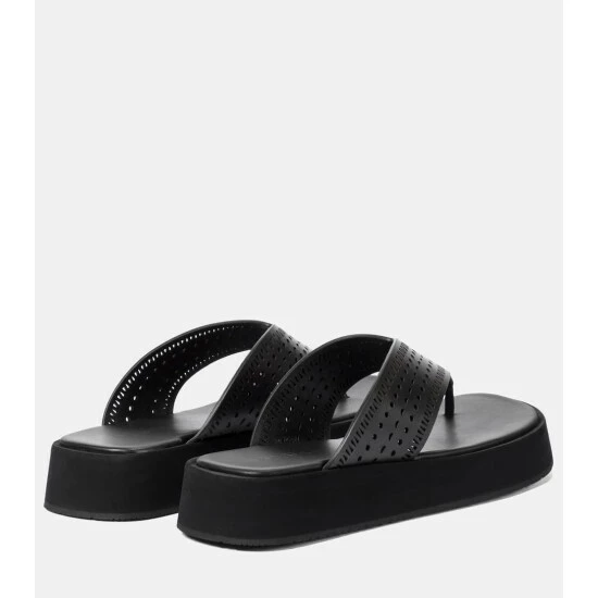 Alaïa Laser-cut Leather Thong Sandals - Image 2