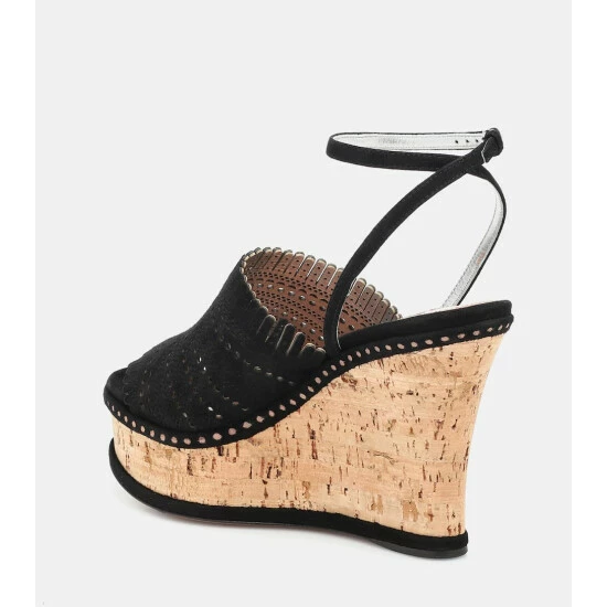 Alaïa Suede Wedge Sandals - Image 2