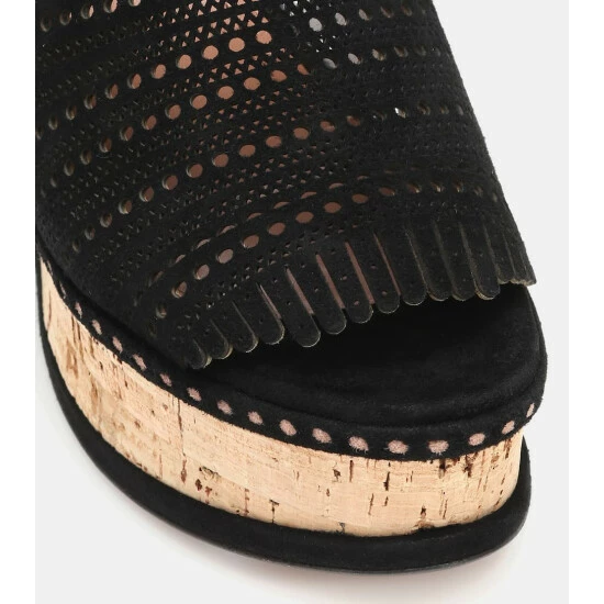 Alaïa Suede Wedge Sandals - Image 5