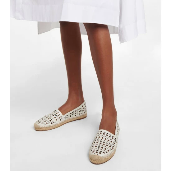 Alaïa Laser-cut Leather Espadrilles - Image 3