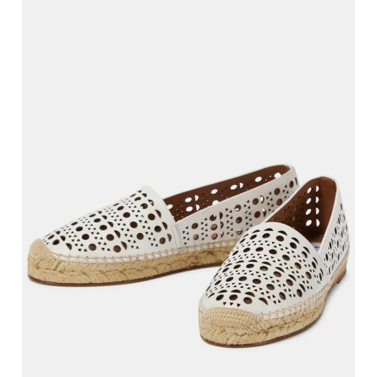 Alaïa Laser-cut Leather Espadrilles - Image 4
