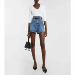 Alaïa High-rise Denim Shorts
